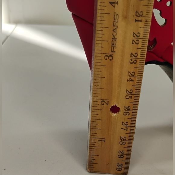 Beacon Crimson Pointed-Toe Cutout Ankle-Strap Heels - Picture 14 of 14